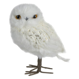 6" Standing White Owl Tabletop Christmas Figure