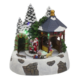 10" Lighted and Animated Christmas Scene with Santa Claus