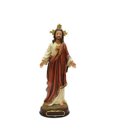 12" Ivory and Brown Sacred Heart of Jesus Religious Christmas Tabletop Figurine