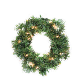 10" Pre-Lit Deluxe Windsor Pine Artificial Christmas Wreath - Clear Lights