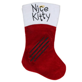 19" Red with White Angel Pet Nice Kitty Christmas Stocking