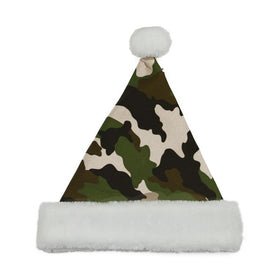 21" Green and White Camouflage Unisex Adult Christmas Santa Claus Hat Costume Accessory - Medium