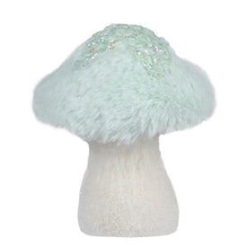5" Light Green Tabletop Christmas Mushroom with Sequins