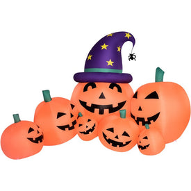 7" Inflatable Pumpkin Family with Lights