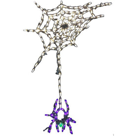 31" x 45"H Spider Dangling from Web Indoor/Outdoor LED Lighted Halloween Decoration