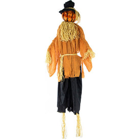 74" Life-Size Animatronic Scarecrow Jack-O-Lantern with Rotating Head
