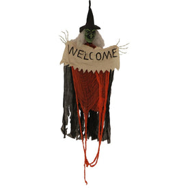 63" Light-Up Hanging Witch with Banner(welcome)