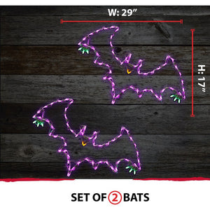 FFHELED029-BAT0-PUR Holiday/Halloween/Halloween Indoor Decor