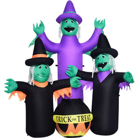 6' Inflatable Brewing Witch Trio with Lights
