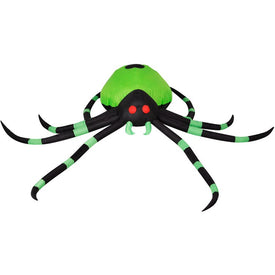 6.5' Inflatable Green Spider with Lights