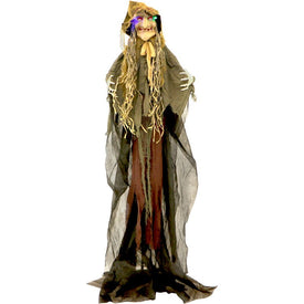 72" Standing Creepy Witch with Lights and Sound
