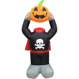 6' Inflatable Headless Pumpkin Head with Arm Motion and Lights