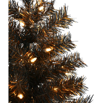 3" Spooky Tinsel Tree with Warm White LED Lights
