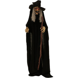 72.04" Standing Animated Witch with Cane