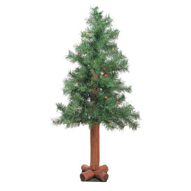 3' Pre-Lit Medium Woodland Alpine Artificial Christmas Tree - Multi-Color Lights