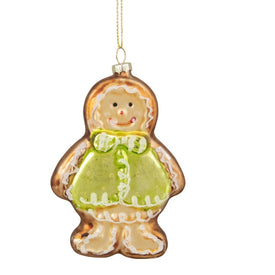 4.25" Bronze and Brown Glass Gingerbread Christmas Ornament