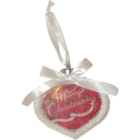 4.5" Red LED Lighted 'Merry Christmas' with Love Ornament