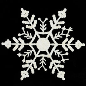 6.25" White Glitter Snowflake Hanging Christmas Ornaments Set of 12