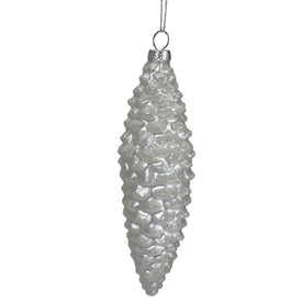 6" White Frosted Pine Cone Christmas Ornament