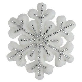 6.75" White and Silver Contemporary Snowflake Christmas Ornament