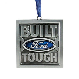 3" Brushed Nickel Plated Built Ford Tough Christmas Ornament