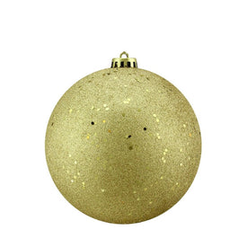 6" Holographic Glitter Vegas Gold Shatterproof Ball Christmas Ornament
