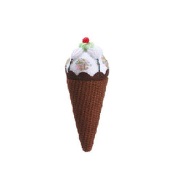 7" Brown and White Chocolate Cone Ice Cream Christmas Ornament
