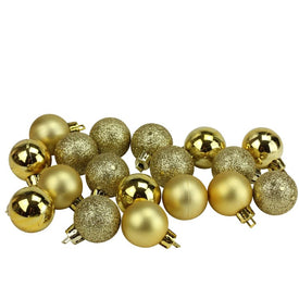1.25" Vegas Gold Shatterproof Four-Finish Ball Christmas Ornaments 1Set of 8