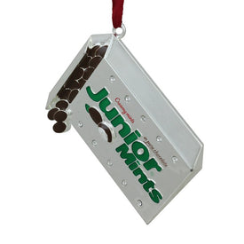 3" Silver and Brown Plated Junior Mints Candy Bar Logo Christmas Ornament