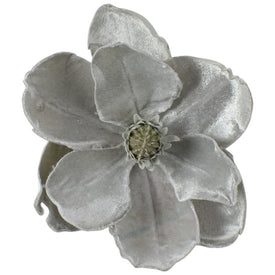 7" Gray Artificial Magnolia Clip-On Christmas Ornament