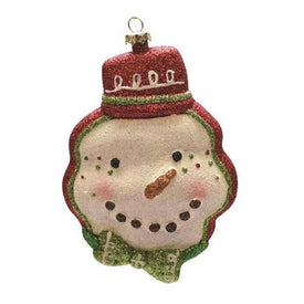 5.75" Red and Green Shatterproof Snowman Head with Hat Christmas Ornament