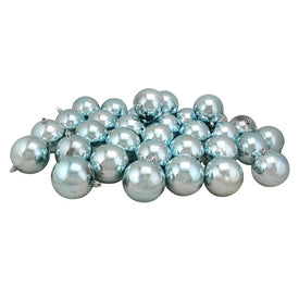 3.25" Mermaid Blue Shatterproof Shiny Ball Christmas Ornaments Set of 32