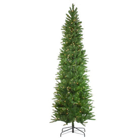 7.5' Pre-Lit Pencil Northwood Noble Fir Artificial Christmas Tree - Clear Lights