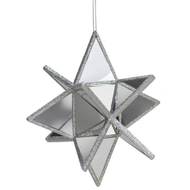 6" Silver Three Dimensional Star Christmas Ornament