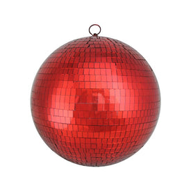 12" Mirrored Disco Red Glass Ball Christmas Ornament