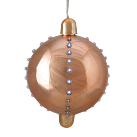 5" Copper Brown Battery-Operated LED Lighted Cascading Sphere Ball Christmas Ornament