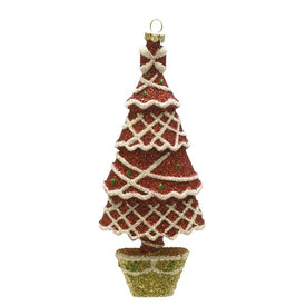 7" Red and White Glitter Drench Shatterproof Christmas Tree Ornament