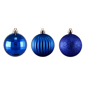 2.5" Lavish Blue Shatterproof Three-Finish Ball Christmas Ornaments 100-Count