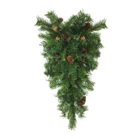 42" Unlit Pine Artificial Christmas Teardrop Swag with Pine Cones