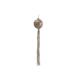 12" Gold Glittered Ball Christmas Ornament with Tassels