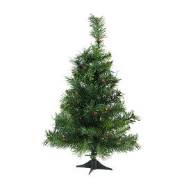 2' Pre-Lit Medium Royal Pine Artificial Christmas Tree - Multi-Color Lights