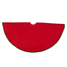 26" Red with Green Shell Stitching Mini Christmas Tree Skirt