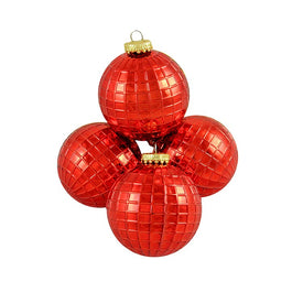 2.75" Red Shatterproof Shiny Ball Christmas Ornaments Set of 4