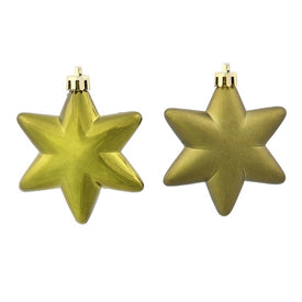 2" Green and Gold Star Shatterproof Christmas Ornaments Set of 36