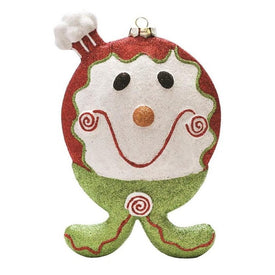 9" Red and Green Glittered Shatterproof Gingerbread Boy Christmas Ornament