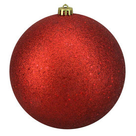 8" Holographic Glitter Red Shatterproof Ball Christmas Ornament
