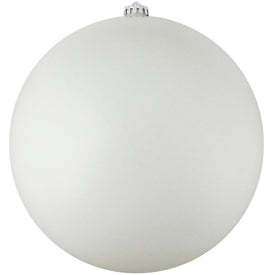 8" Commercial Matte White Shatterproof Ball Christmas Ornament