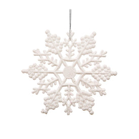 4" White Glitter Snowflake Christmas Ornaments Club Pack of 24