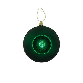 4" Xmas Green Retro Reflector Shatterproof Matte Ball Christmas Ornaments Set of 6