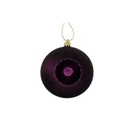 4" Purple and Gold Shatterproof Two-Finish Retro Reflector Ball Christmas Ornaments Set of 6
